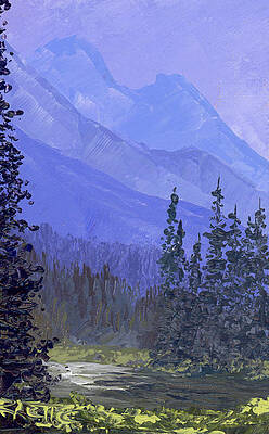 Mountain Wall Art featuring the painting On The Way To Grinnell Lake by Raette Meredith