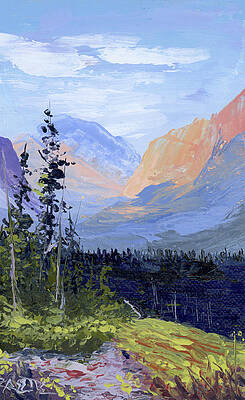 Mountain Wall Art featuring the painting On The Way To Morning Star Lake by Raette Meredith