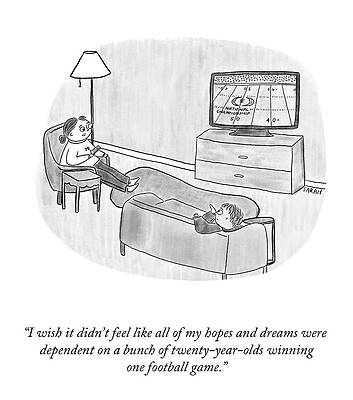 Dream Wall Art featuring the drawing One Football Game by Sarah Kempa