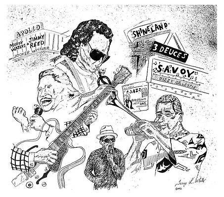 Jazz Wall Art featuring the drawing One Night Only by Terry White