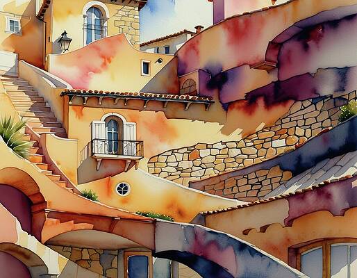 Colorful Digital Art - One Summer Afternoon by Eris And AI