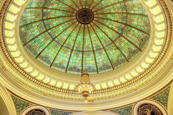 Wall Art featuring the photograph Oneida County Courthouse Tiffany Dome by Dale Kauzlaric