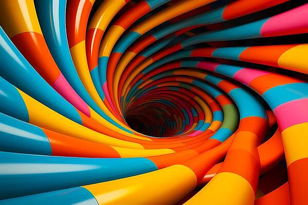 Color Wall Art featuring the digital art Op Art With A Burst Of Bright Colors No 2 by Andre Petrov