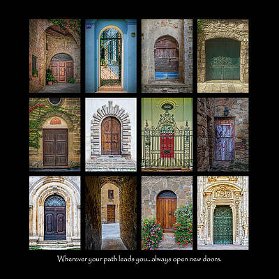 Wall Art featuring the photograph Open New Doors On Black by Maryanne Keeling
