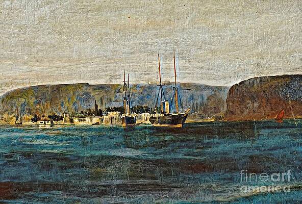 Greece Wall Art featuring the digital art Opening Of Corinth Isthmus by Antonios Valamontes