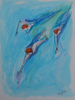 Swimming Wall Art featuring the mixed media OpenWater.MaryMConner by Mary Conner