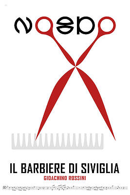 Opera poster - The barber of Seville by Gioachino Rossini by Moira Risen