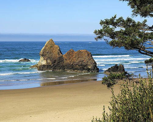 Rock Formations on a Sandy Beach Wall Art