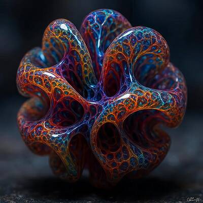 Intricate Colorful Glass Structure Wall Art