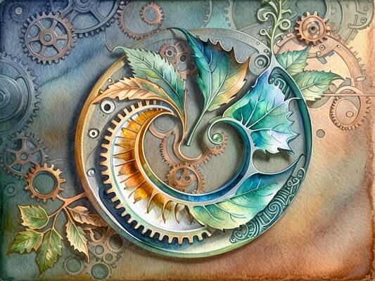 Organic Wall Art featuring the digital art Organic Mechanical by Eris And AI