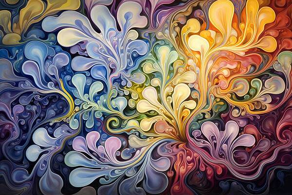 Vibrant Wall Art featuring the painting Organic Streams by Land of Dreams