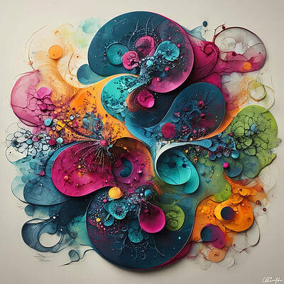 Vibrant Abstract Swirls and Shapes Wall Art