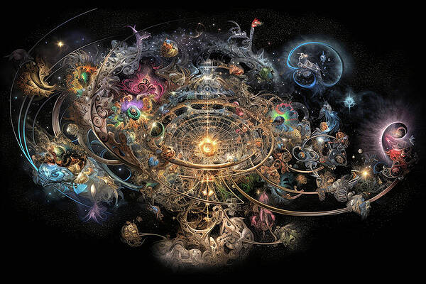 Vibrant Wall Art featuring the digital art Origins #16 by Ron Weathers