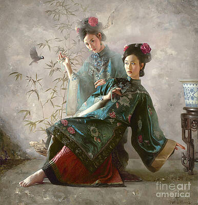 Emotional Wall Art featuring the painting Origins by MingYue Wang