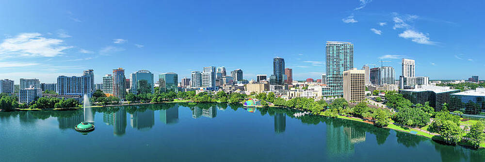 Color Image Wall Art featuring the photograph Orlando Skyline Panorama by Michael Warren