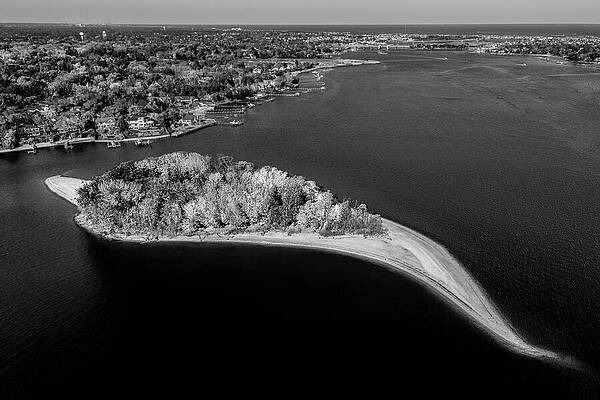 Osborn Island Nj Fall Bw Print