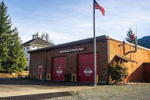2023 Photograph - Oso Fire Dept And Old Oso School by Tom Cochran