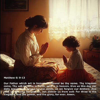 Wall Art featuring the digital art Our Father Prayer 2 by Gian Smith