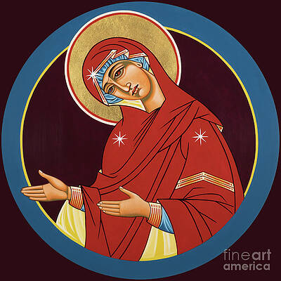 Wall Art featuring the painting Our Lady Of Sorrows-detail From Cross Of 2020-The Flowering Cross by William Hart McNichols