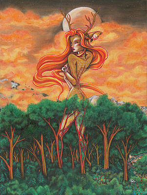 Wall Art featuring the painting Our Lady Of The Forest by Megan Thompson