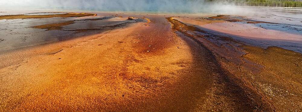 Natural Wall Art featuring the photograph Outer Limits - Grand Prismatic Spring, Yellowstone #1 by KJ Swan