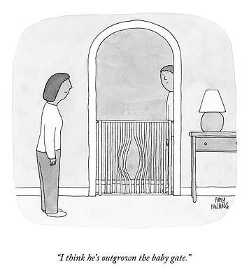 Growth Wall Art featuring the drawing Outgrown The Baby Gate by Amy Hwang