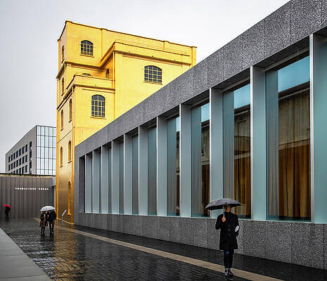 Rainy Day at Modern Building Wall Art