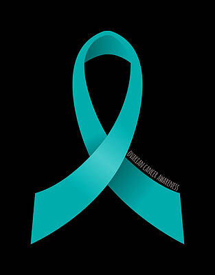 Humor Wall Art featuring the digital art Ovarian Cancer Awareness Ribbon by Flippin Sweet Gear