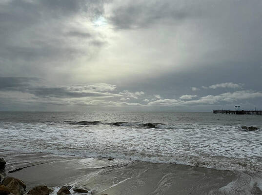 Overcast Day at the Beach Wall Art