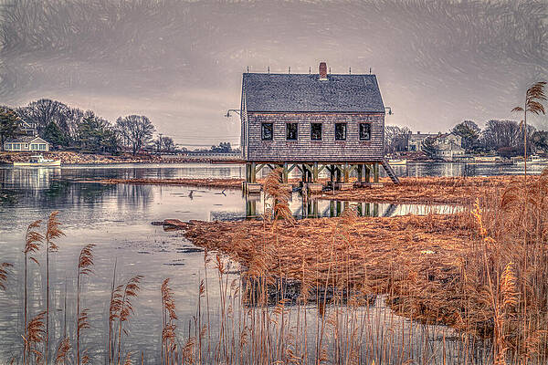 Rustic Photograph - Overcast Skies In Cape Porpoise by Penny Polakoff