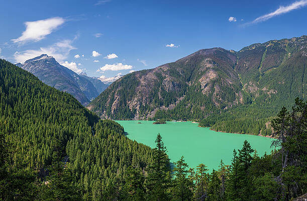 Mountainous Landscape with Turquoise Lake Wall Art