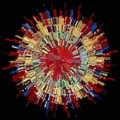 Vibrant Digital Art - Painted Feather Duster by David Manlove