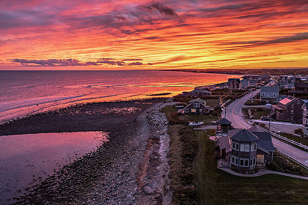 Wall Art featuring the photograph Painted Matunuck Sky by Veterans Aerial Media LLC