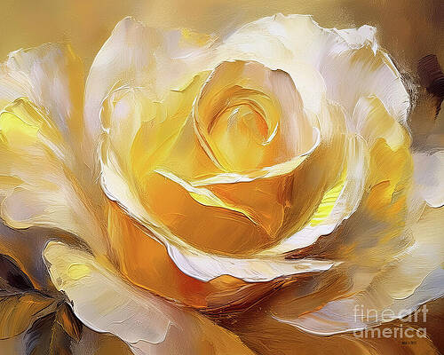 Vintage Wall Art featuring the ai art Painted Rose by Macro Abundance