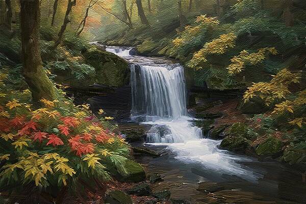 Wall Art featuring the digital art Oasis Painting Oil On Canvas by Nature Oil Painting