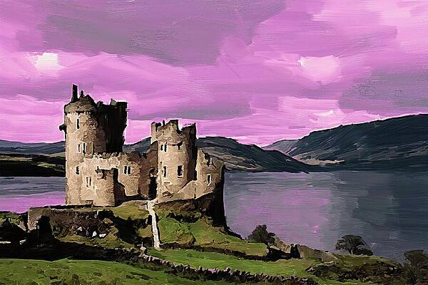 Vibrant Wall Art featuring the digital art Painting Of A King's Castle Ruin by Nature Oil Painting