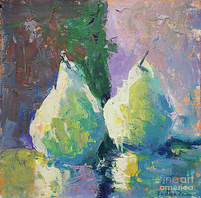 Wall Art featuring the painting Pair Of Pears by Radha Rao
