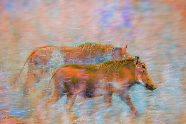 Colorful Wildebeest Migration Wall Art