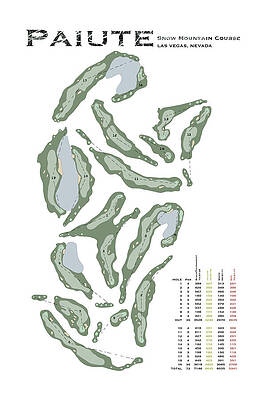 Wall Art featuring the digital art Paiute - Snow Mountain Course by Flop Shot Studio