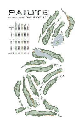 Wall Art featuring the digital art Paiute - Wolf Course by Flop Shot Studio