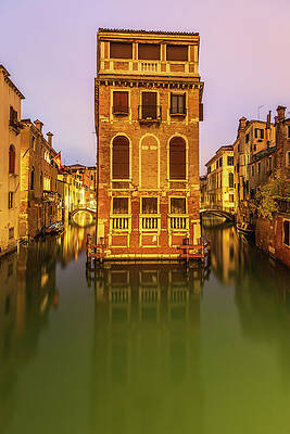 Sunset Over Venetian Canal Photograph