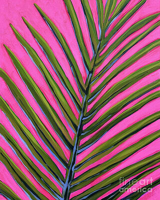 Vibrant Painting - Palm Tree Leaf by Lucia Stewart