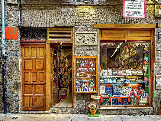 Rustic Wall Art featuring the photograph Pamplona Book Shop by Steven Dos Remedios