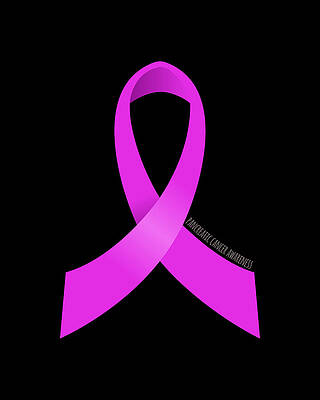 Awareness Wall Art featuring the digital art Pancreatic Cancer Awareness Ribbon by Flippin Sweet Gear