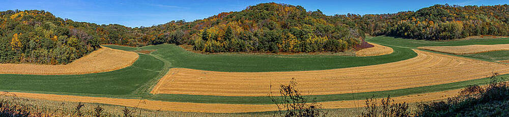 Landscape Photograph - PANO Of Farm Fields In Autumn by Mark Triplett