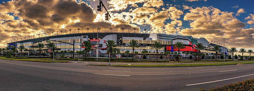 Summer Wall Art featuring the photograph Panorama Of The Daytona International Speedway In Daytona Beach, Florida. by Miroslav Liska