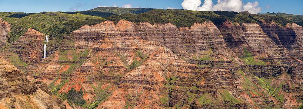 Hawaii Wall Art featuring the photograph Panorama Of The Waimea Canyon From The Waipoo Falls Overlook On by Steven Heap