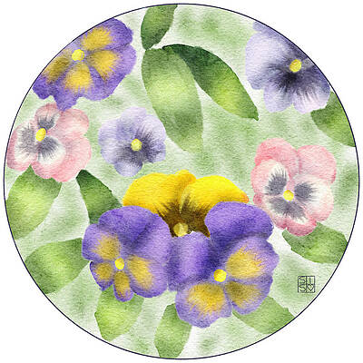 Flower Wall Art featuring the digital art Pansies by Snow Iris Studio