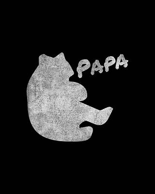 Bear Wall Art featuring the digital art Papa Bear Retro by Flippin Sweet Gear