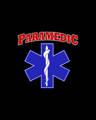 Paramedic Wall Art featuring the digital art Paramedic EMS Symbol by Flippin Sweet Gear